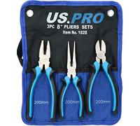 8" / 200mm Plier Pliers Set Combination Long Nose Cutters Soft Grip Handles 3pc