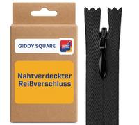 8" (20cm) Black Invisible Zip - Concealed Nylon Closed-End