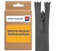 8" (20cm) Dark Grey Invisible Zip - Concealed Nylon Closed-End