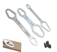 8-22mm Universal Car Torx Wrench, Double-Head Self-Tightening Wrenches, Universal Double Ended Wrench, Adjustable Torx Multi Size Spanner, Chrome Vanadium Steel for Home Repair, Auto (Sliver,1set)