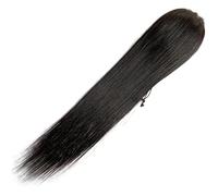 8-24 Inch Ponytail Real Hair Wrapping Extensions Black Long Straight Barrette Clips Bun Hair Bun Piece