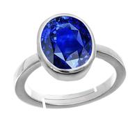 8.25 Ratti 7.40 Carat Blue Sapphire Stone Best Precious Unheated & Untreated Panchdhatu Adjustable Ring Stone Rashi Neelam Ratan Certified Loose Gemstone For Men And Women'S(Lab-Tested)-B0CVH4S3MRNAMZ