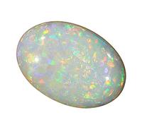 8.25 Ratti 7.50 Carat Super Multifire Opal Stone Certified Natural Oval White Australian Loose Gemstone (Certified Card & Guarantee Card)-B0BFLQ1QMRNAMZ