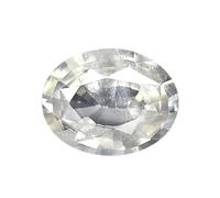 8.25 Ratti 7.55 Carat 100% Genuine White Sapphire Gemstone Ceylon Wearing For Making Jewelry Purpose Premium Safed Pukhraj Stone Original Certified By Lab For Men And Women'S(Lab-Tested)-B0CT5MDZMRNA