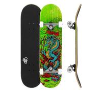 8.25" x 32.125" Enuff Yōkai - Dragon - Complete Skateboard - 7 Ply Maple Deck and Premium Components: Decade Pro Trucks, 53mm XX Wheels, ABEC-7 Chrome Bearings, Skull Icon Grip Tape