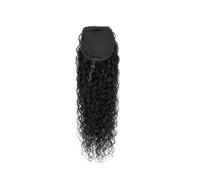 8-26'' Long Body Wave Human Hair Ponytail Extensions Afro Kinky Straight Curly Wrap Drawstring Natural Color Hairpiece with Clip in Binding Pony Tail(12inches)