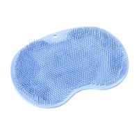 8.27×11Inch Shower Foot Back Scrubber Mat Wall Mounted Exfoliating Massage Cleaner with Suction Cups for Men Women (Blue)