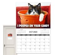 8.27x11.42x0.39 Inches 2025 Cat Month Calendar, Creative Angry Cat Calendar 2025 - Funny Cat Wall Calendar 2025, 2025 Decorative Wall Art Month Planner Angry Cat Calendar