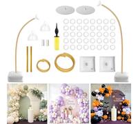8.2FT+4.9FT Balloon Arch Kit, Flexible Half Balloon Arch Stand | with Water Fillable Base, Gold Adjustable for Birthday, Hen Party, Baby Shower,Graduation, Event Decorations（2.5M & 1.5M）