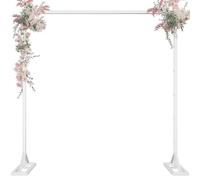 8.2FT Adjustable Backdrop Stand Kit - Square Wedding Arch & Balloon Arch for Photo Booth Background, Baby Shower, Birthday Party Decorations (Portable Frame) (White)