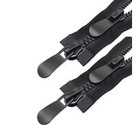 #8 2pcs Zippers Two Way Separating Plastic Double Slider Black Large Resin Zippers for Sewing, Parka, Winter Coat Heavy Duty Bulk for Clothes DIY Craft Bags(90cm/36inch)