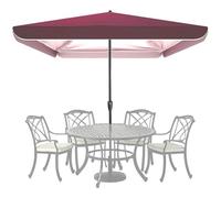 8.2'x8.2' Square Patio Umbrella Replacement Canopy - Waterproof Outdoor Canopy Top for 2x2m Frames Stylish Red Color Ideal for Garden & Patio Shade UV Resistant Durable Fabric