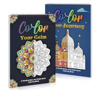 8.3×11.7in Adult Mandala Coloring Book for Relaxation, 2 Pack Adult Spiral Bound Coloring Books for Women with Inspirational Quotes, Mindfulness Stress Relief Patterns for Adults, Teens, Gift