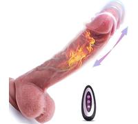 8.3 inch Thrusting Realistic Dildo Vibrator Sex Toy for Women, 7 Telescopic Vibrations with Shock Function Vibrating Heating Dildo with Strong Suction Cup Stimulator G-spot Clitoral Anal Massager
