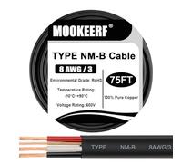 8/3 Wire with Ground - 75FT NM-B 8 Gauge Non-Metallic Sheathed Cable 100% Pure Copper 8 AWG 3 Conductor Residential Indoor Wire for Outlets, Switches, Other Loads and Lighting Wiring Projects etc.