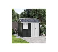 8.3 x 5.4ft Metal Apex Roof Garden Tool Shed Outdoor Storage House Living and Home Charcoal One Size