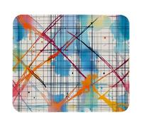 8.3" x 9.8" Lightweight Office Desktop Mouse Pad, Colorful Plaid Crossing Lines Non-Slip Computer Mouse Pad