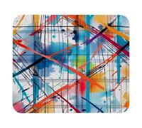 8.3" x 9.8" Lightweight Office Desktop Mouse Pad, Colorful Plaid Crossing Lines Non-Slip Computer Mouse Pad