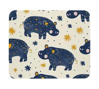 8.3" x 9.8" Lightweight Office Desktop Mouse Pad, Cute Little Hippo Non-Slip Computer Mouse Pad