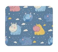 8.3" x 9.8" Lightweight Office Desktop Mouse Pad, Cute Little Hippo Non-Slip Computer Mouse Pad