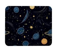 8.3" x 9.8" Lightweight Office Desktop Mouse Pad, Cute Night Sky Planets Comets Non-Slip Computer Mouse Pad
