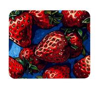 8.3" x 9.8" Lightweight Office Desktop Mouse Pad, Red Hand-painted Strawberry Non-Slip Computer Mouse Pad