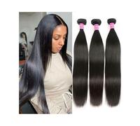 8-32 Inch Long Straight Hair Bundles #1B Natural Black Brazilian Human Hair Bundles Straight Remy Hair Extensions 1/3 PCS(24inches 1pc)