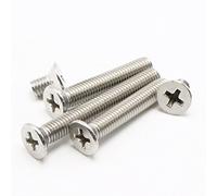 #8-32 Phillips Flat/Countersunk Head Machine Screws,A2 Stainless Steel,Thread Length 1/4" to 1",Pack 100-piece (#8-32 x 1/2")