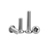 #8-32 x 1/2'' (50 Pack) Pan Head Machine Screws Phillips Drive Machine Screws, 304 Stainless Steel 18-8, Bright Finish, Fully Threaded,for Furniture Repairs and 3D Printer