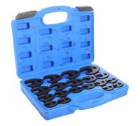 8-32mm Open End Crowfoot Flare Nut Wrench Set with Black Oxide Finish | Mechanic Tool Set for Plumbers and Auto Mechanics, Anti-slip Design, Sturdy Case Included, Works with Ratchets and Extensions