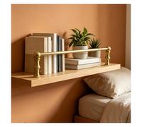 8-38"Long Brass Guard Rails for Shelving, Elegant Decorative Anti-Tipping Guardrail Bars for Wood Shelves, Wall Shelf Safety Barrier(34in/86cm)