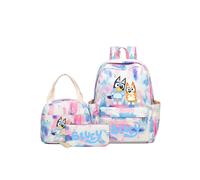 (8) 3Pcs/set Anime Bluey Backpack + Lunch Bag + Pencil Case
