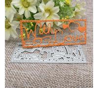 8.3x3.3cm Rectangle Love Letters Metal Cutting Dies Stencils Photo Album Embossing Scrapbooking Cards Decor,Cutting Dies Stencils