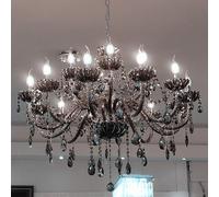 8011 Genuine K9 Crystal Chandelier Smoky 2, 6, 8, 10, 8+4, 12+6 Arms Light (8+4 Two Layer)