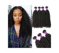 8-40Inch Natural Hair Extensions Raw Indian Kinky Curly 1 3 4 Bundles Remy Human Hairs(10 10 10)