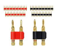 8/40PCS 4MM Double Row Banana Connector Speaker Amplifier jack Twin Banana Terminal Couple Adapter(40Pcs (20Pairs))
