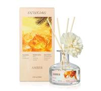 8.45 oz Amber Scent Diffusers with 6 Reed Sticks,250ml Reed Diffuser for Bathroom Room Air Freshener, Last up for 50 Days
