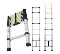 8.4ft Ladder Multi-Purpose Aluminium Telescopic Extension Foldable Step Ladder Portable Lightweight Space-saving EN 131 Certificate 2.6m