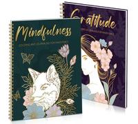 8.5×10in Adult Coloring Book for Relaxation, 2 Pack Adult Spiral Bound Coloring Books for Women with Inspirational Quotes, Mindfulness Stress Relief Patterns for Adults, Teens, Ideal Gift