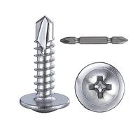 8# 5/8 Inch 410 Stainless Steel 300pcs Wafer Head Phillips Self Drilling Screws Sheet Metal Tek Screws, Modified Truss Head Self Driller - Size Self-Drilling Dovetail Screws