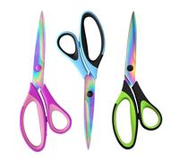 8.5" All-Purpose Scissors, 3-Pack Bulk Ultra Sharp Blade Shears, Comfort-Grip Sturdy Scissors for School, Office, Home, Sewing, Fabric, Craft Supplies, Right/Left Handed