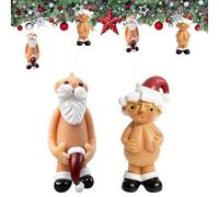 8×5 CM Christmas Naughty Santa Christmas Ornament Decorations Stocking Cap Santa Ornament Naked Santa Decorative Xmas Decor Ornaments Party Gifts, Naughty Santa Christmas Ornament