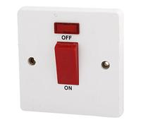 8.5 cm Control Electrical 3.3" Switch White 45A 250V Button 1 Gang Power Light On Off Wall Plate
