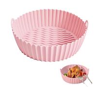 8.5 in Silicone Air Fryer Liner Reusable Baking Basket Pot,Round Air Fryer Silicone Pad,Oven Heat Resistant Non-Stick Air Fryer Liners Mats for Oven,Microwave Cake Baking Pans,Home Kitchen Air Fryer