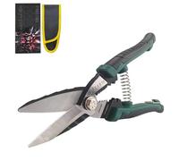 8.5 Inch Heavy Duty Industrial Scissors, Electrician Scissors with Powerful CR-V Finely Serrated Blades, Easy Cut Cords, Cardboard, Plastic, Carpet, Wire Stripping and Crimping