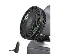 8.5-Inch Portable Car Fan with Cigarette Lighter Plug, 12V/24V Electric Cooling Fan with Stepless Speed Control & 150° Rotation, Quiet Air Circulator for Rear Seat & Headrest, SUV, RV, Truck, Boat