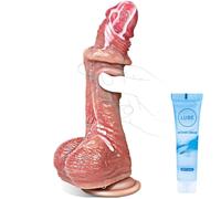 8.5 Inch Realistic Dildo Adult Women Sex Toys - Men Silicone Dildos Toy with Movable Foreskin & Testicles, Female G Spot Penis Male Gay Butt Plug, Couples Erotic Toy with Suction Cup