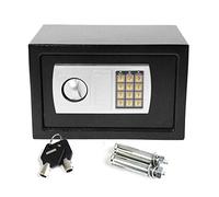 8.5 Liter Capacity Small Safe Box 31x20x20cm Safe for Home Hotel Shop with Digital Keypad, 2 Emergency Override Keys with Wall Mounting Fixing Money Safe, Black