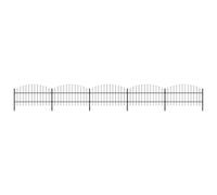 vidaXL Garden Fence With Spear Top Steel (0.75-1)x8.5 M Black, Black