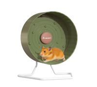 8.5" Silent Hamster Wheel, Non-Slip Track, Exercise, Release Stress, Relieve Anxiety, Adjustable Height Stand, for Syrian Dwarf Hamster, Gerbil, Mice, Other Small Medium Sized Pets, Green